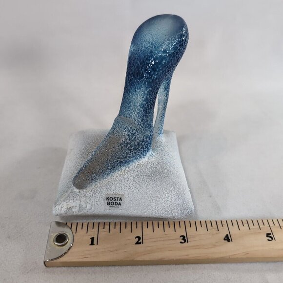 Signed Kosta Boda Blue Catwalk High Heel Shoe Glass Kjell Engman 7090627 Figure - Picture 9 of 10